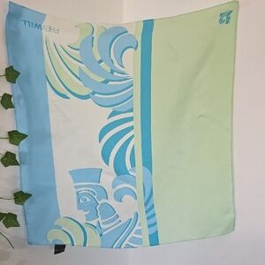 FREY WiLLE 100% Silk Twill Gavroche Magic Sphinx Green Combo Scarf 50cm x 50cm